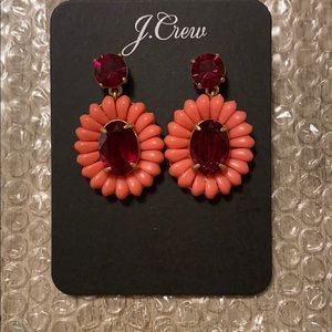NWT JCREW pink and red boho earrings